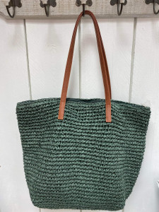 Sac cabas papier vert forêt