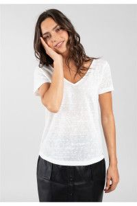 T.shirt blanc dos dentelle femme