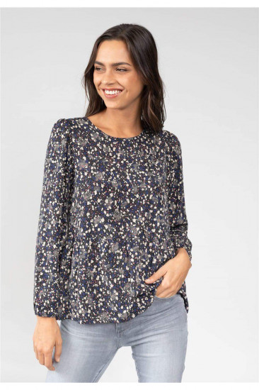 Blouse imprimée bleu femme