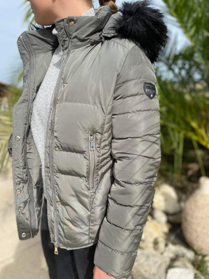 Doudoune à capuche gris femme
