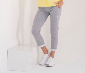 Pantalon sport fantaisie gris femme