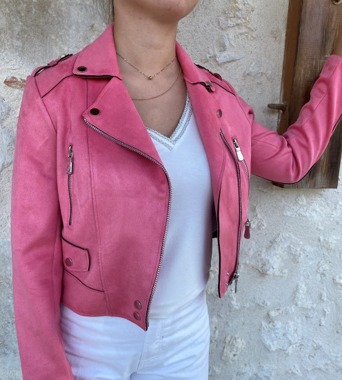 Veste zippée fuschia femme