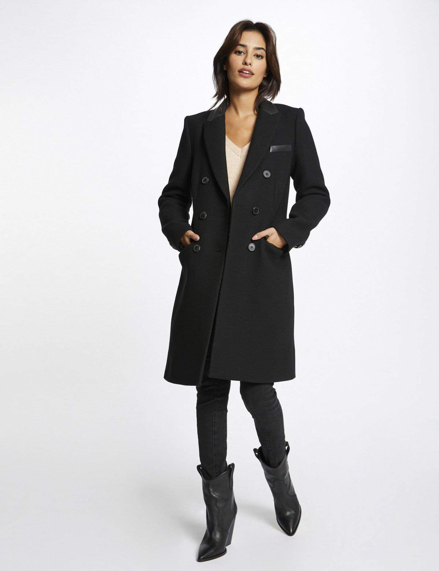 manteau laine polyester