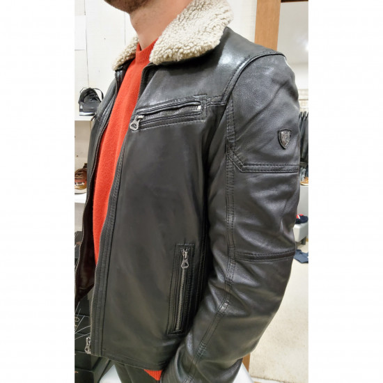 Blouson cuir aviateur Lahuv