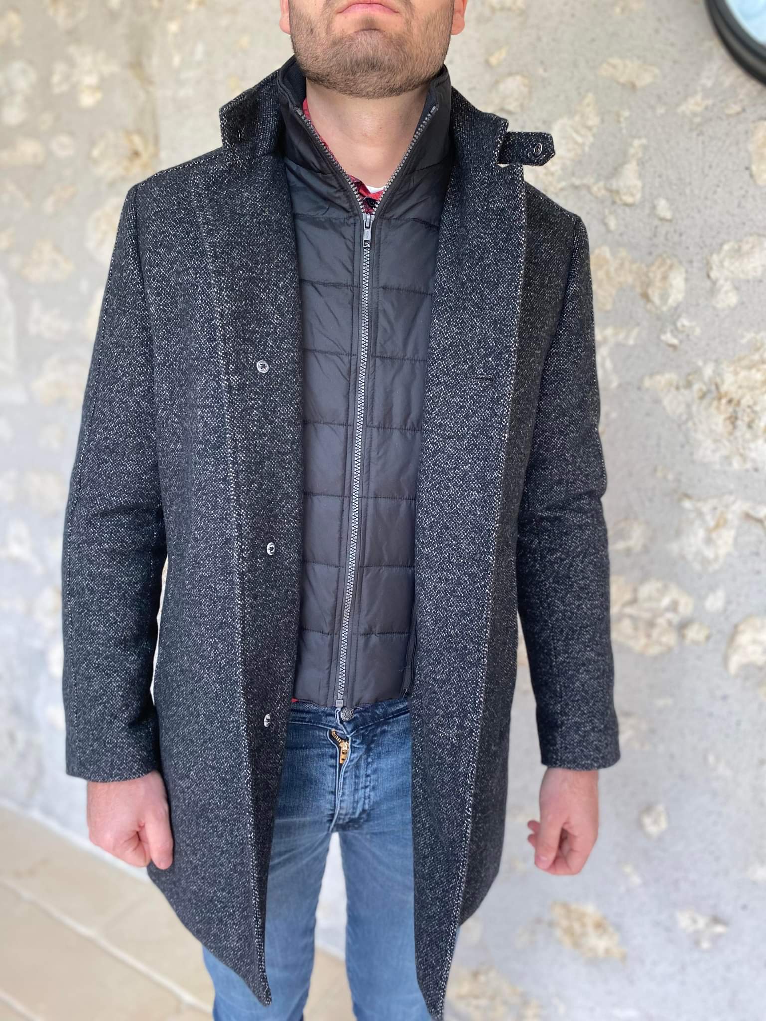 manteau 3 4 homme laine