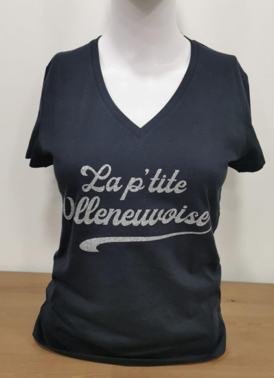 T.Shirt marine la p’tite Villeneuvoise femme