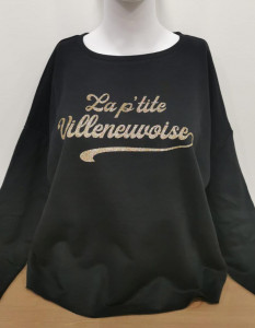 Sweat noir la p'tite Villeneuvoise femme