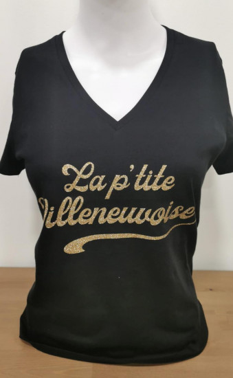 T.Shirt noir la p’tite Villeneuvoise femme