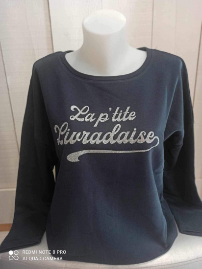 Sweat marine la p'tite Livradaise femme