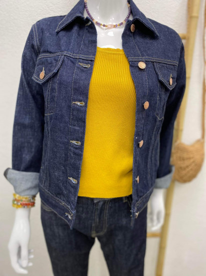 Blouson en jean brut rince femme