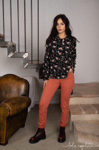 Blouse imprimée rose femme