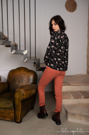 Blouse imprimée rose femme