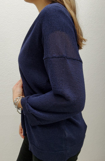 Gilet brillant marine femme