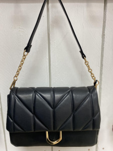 Sac bandoulière matelassé noir femme