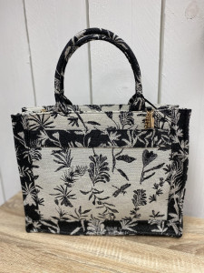 Sac cabas imprimé végétal femme