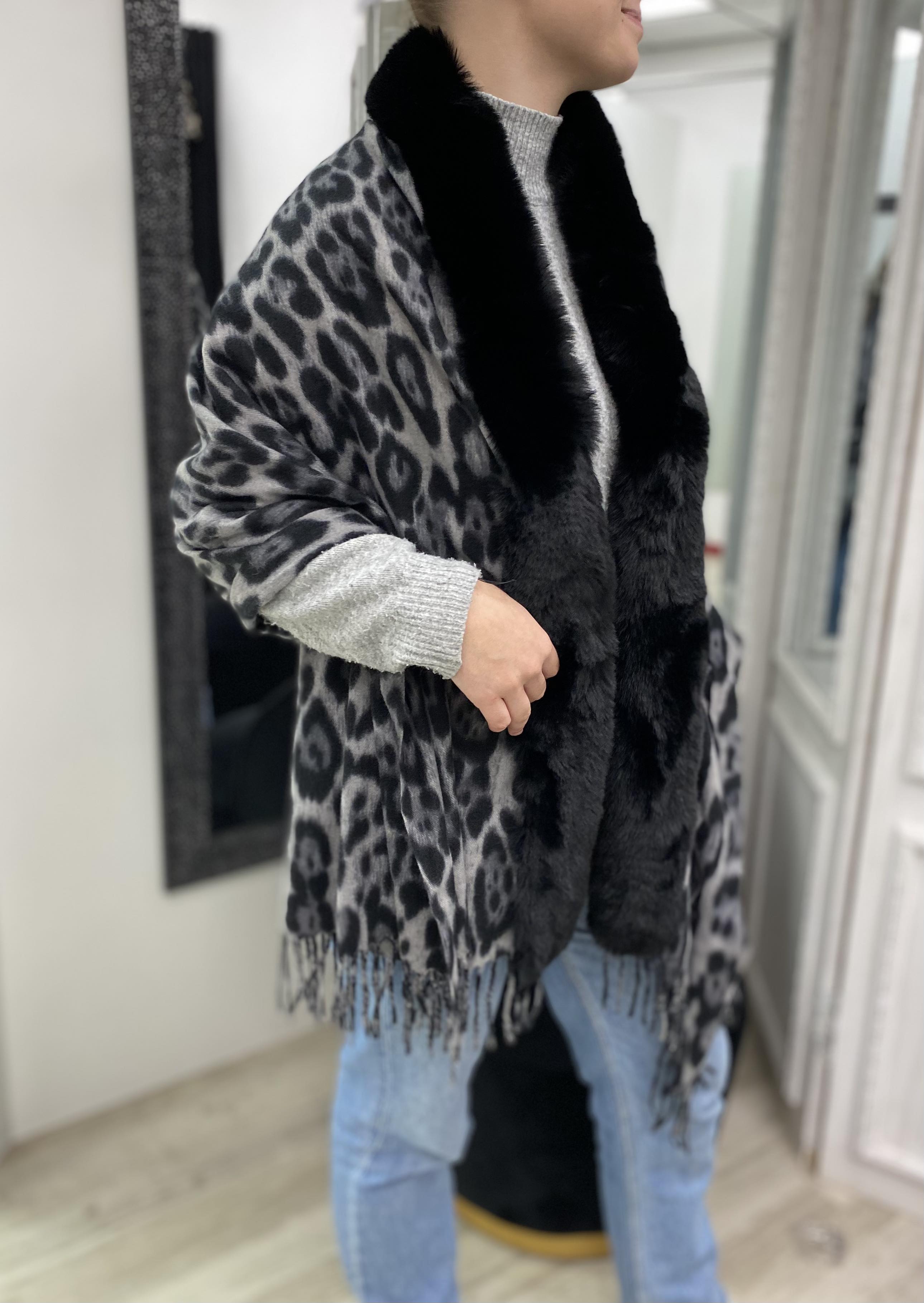 Poncho gris femme online