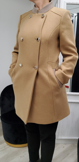 Manteau camel 3/4 femme