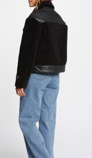 Blouson simili cuir noir femme