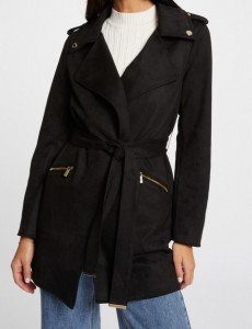 Manteau long noir femme