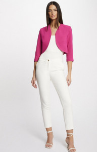 Veste courte droite rose femme