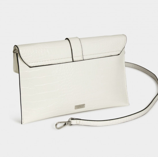 Sac pochette strass blanc femme