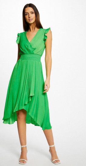 Robe droite verte fluide femme