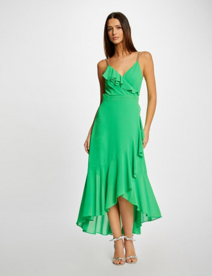 Robe verte longue à bretelles