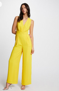 Combipantalon large jaune femme