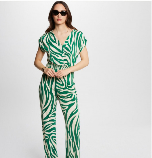 Combipantalon imprimé vert femme