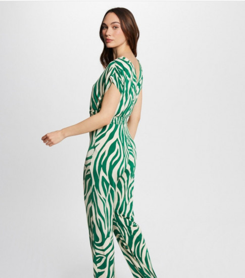 Combipantalon imprimé vert femme