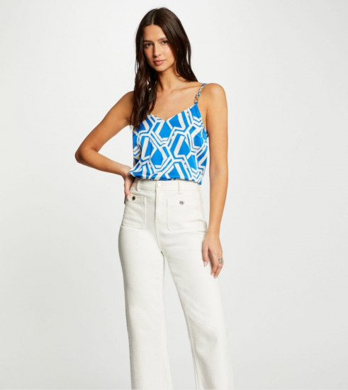 Top bretelle bleu royal femme
