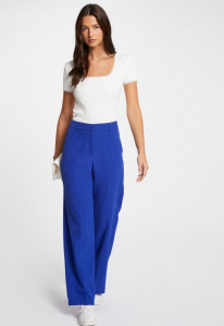Pantalon droit bleu royal femme