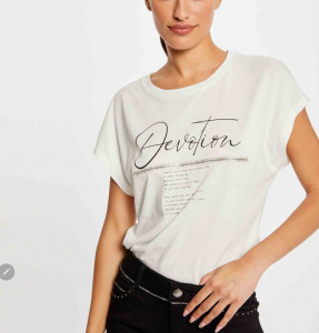 T.Shirt MC blanc inscription femme