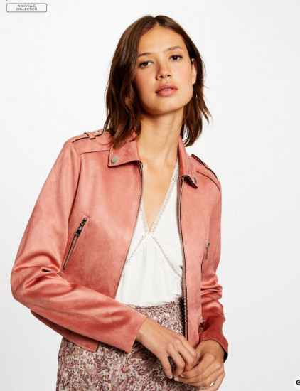 Blouson suédine rouille femme