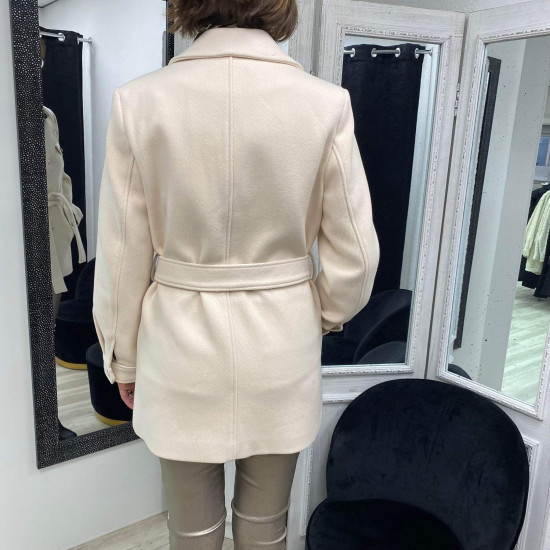 Manteau laine beige femme