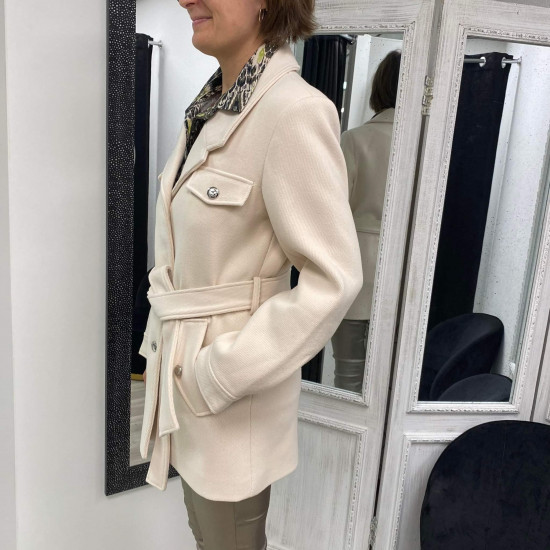 Manteau laine beige femme