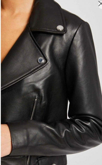 Blouson cuir noir biker femme