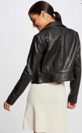 Blouson cuir noir biker femme