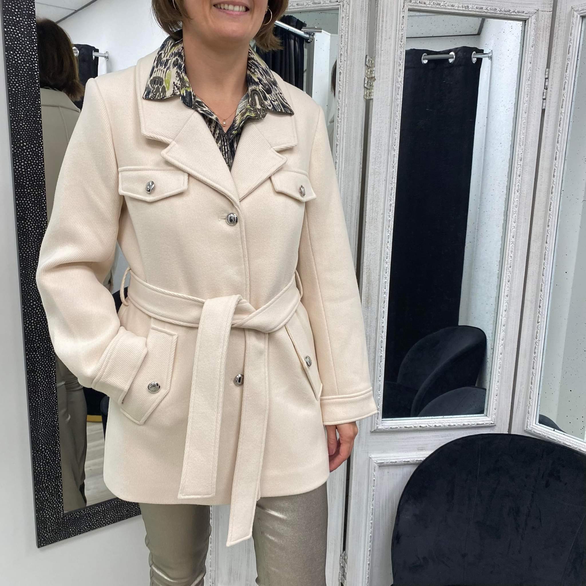 manteau beige femme