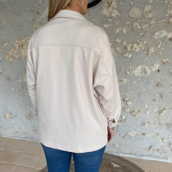 Surchemise veste beige femme