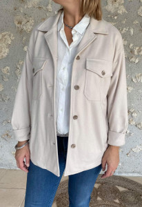 Surchemise veste beige femme