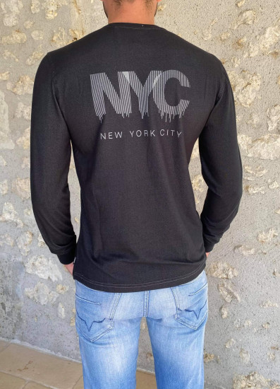 T. shirt inscription ML noir homme