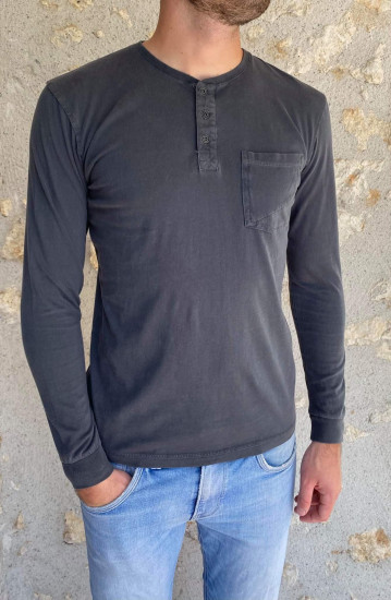 T. shirt ML gris anthracite homme