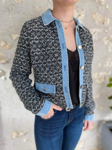 Veste tweed droite femme