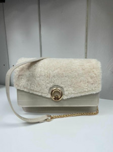 Sac à rabat beige femme