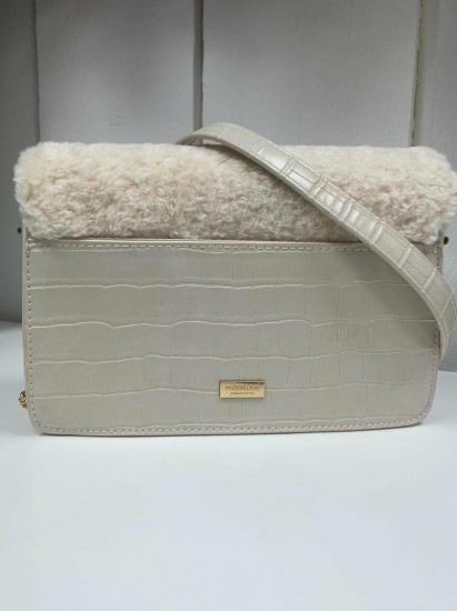 Sac à rabat beige femme