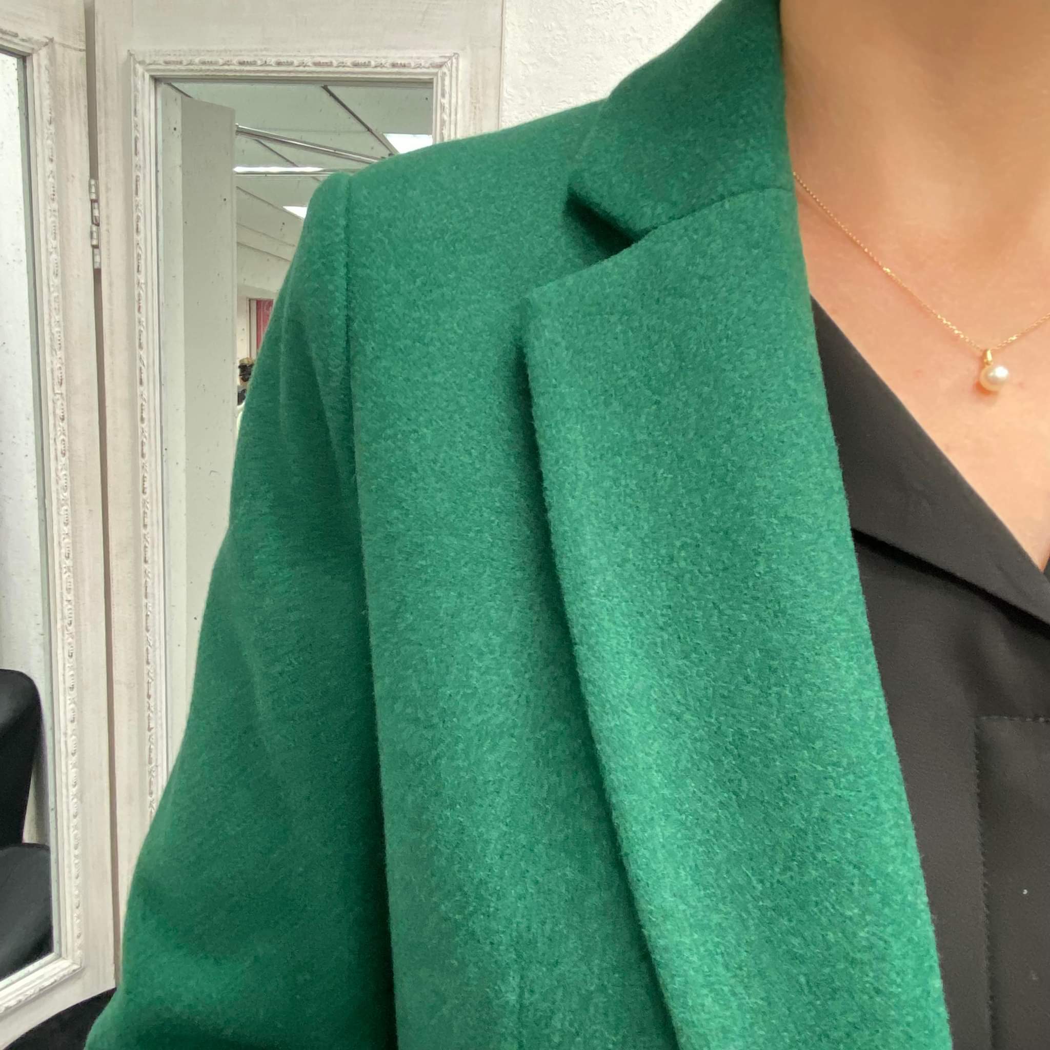 manteau laine vert zara