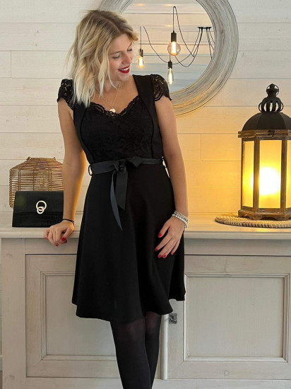 Robe patineuse noire femme