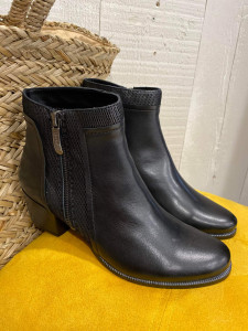 Bottines noires cuir femme