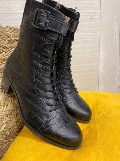 bottine croco noir